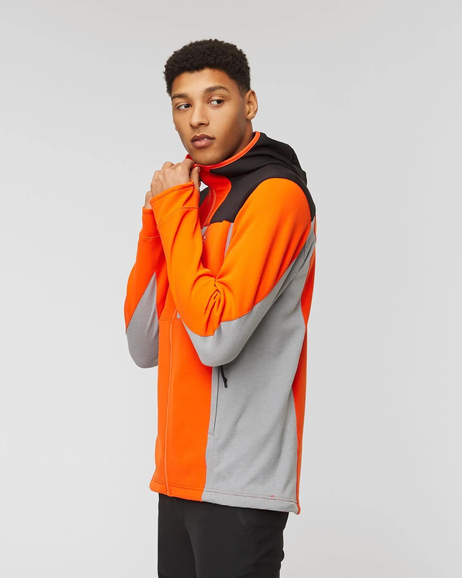 HAGLOFS VASSI MID HOOD sweatshirt 605051-4qy-flame-orange-concrete