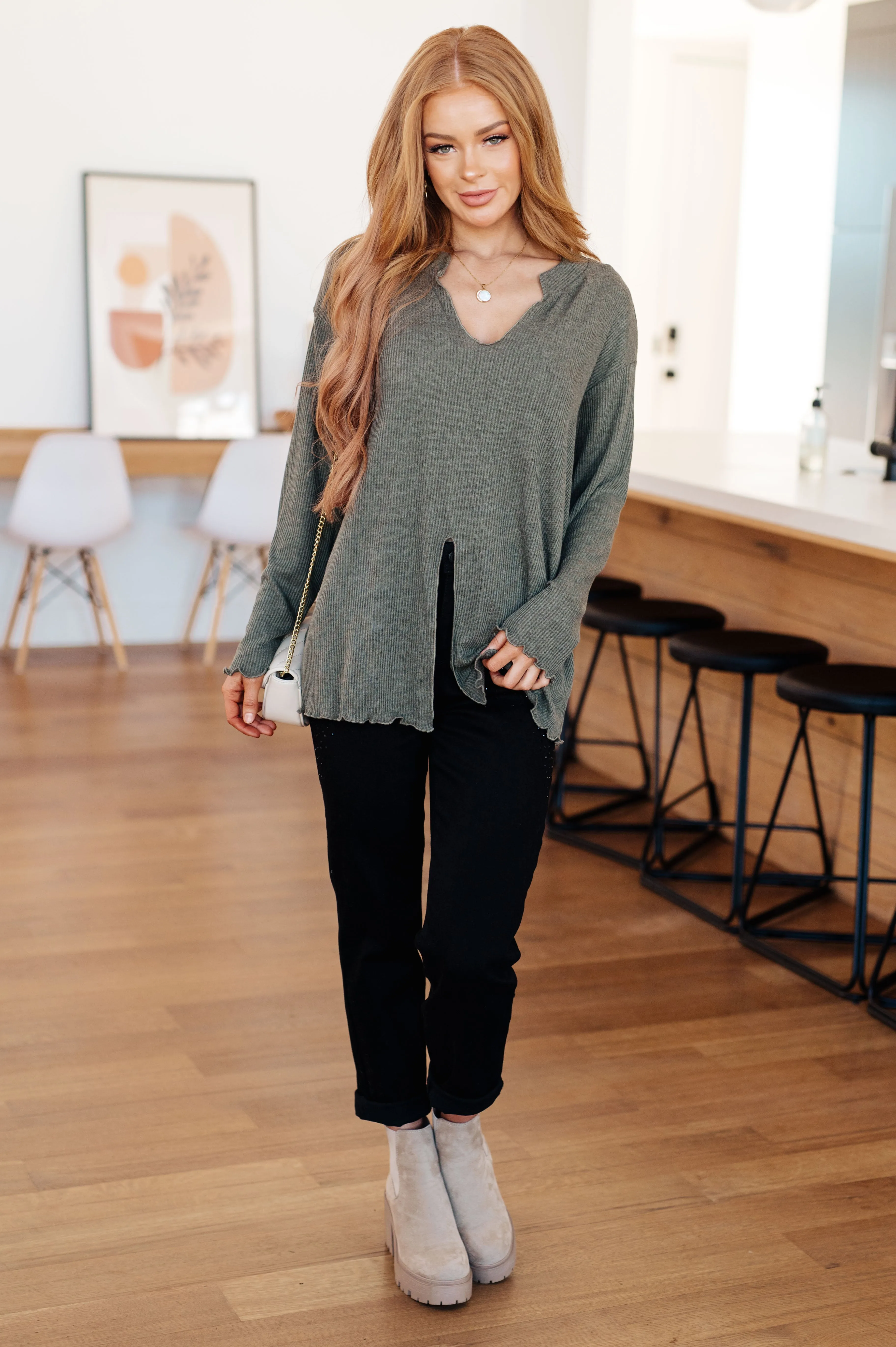 Hannah Ribbed Sweater Top