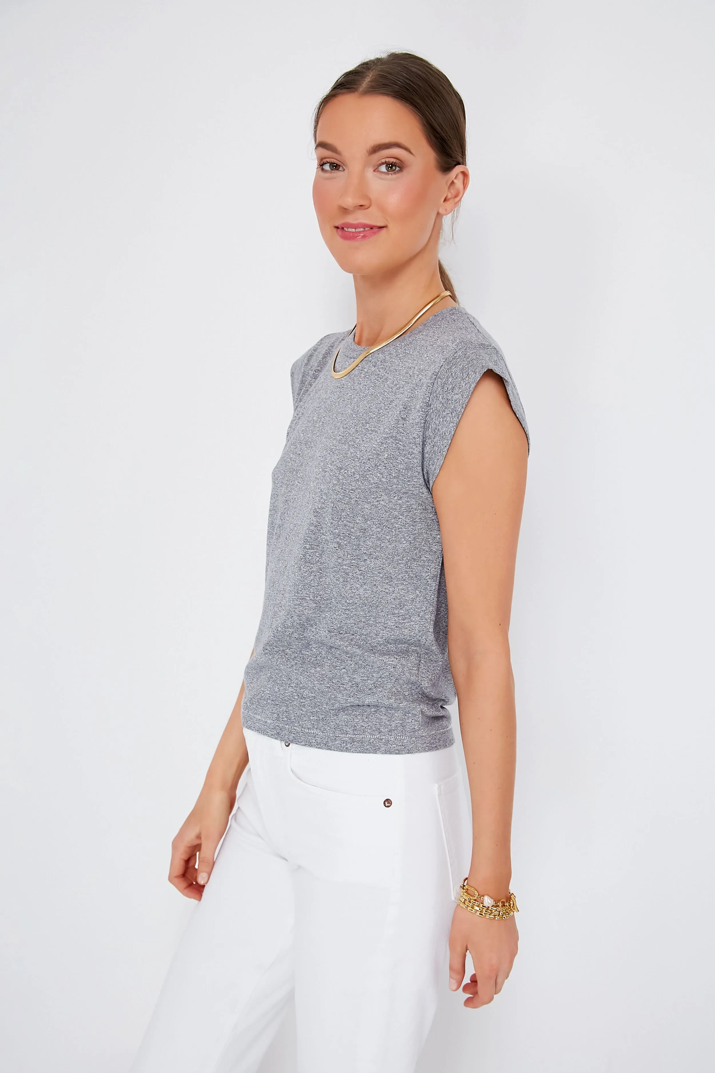 Heather Grey The Peak Shoulder Tee