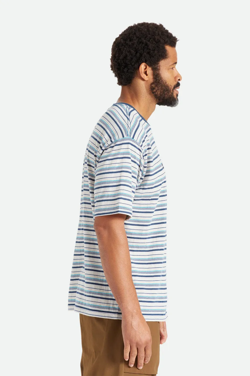 Hilt Boxy Alpha Line S/S Knit - Moonlit Ocean/Beige/Joe Blue