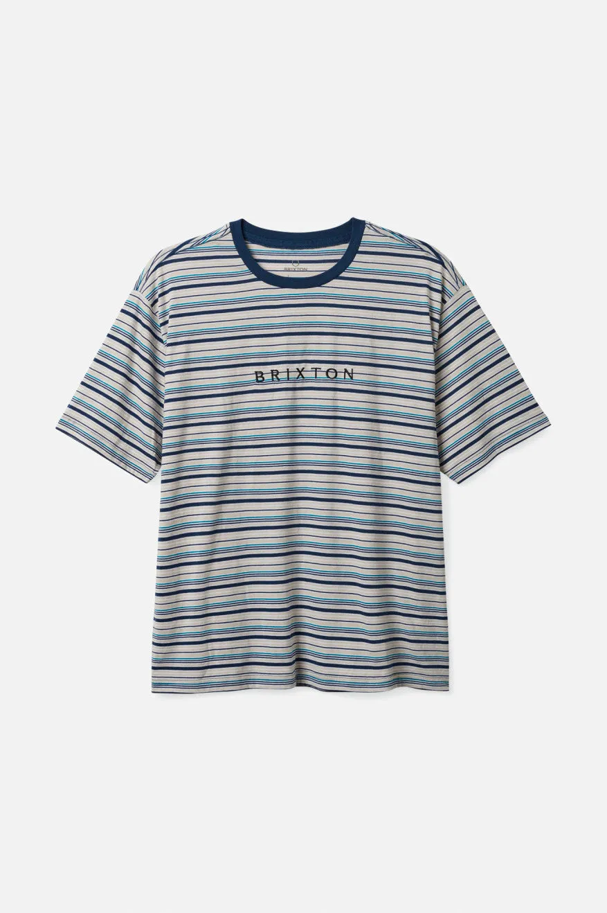 Hilt Boxy Alpha Line S/S Knit - Moonlit Ocean/Beige/Joe Blue