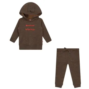 Hopscotch Cocoa 2-Piece Set With Ear Flap Hood