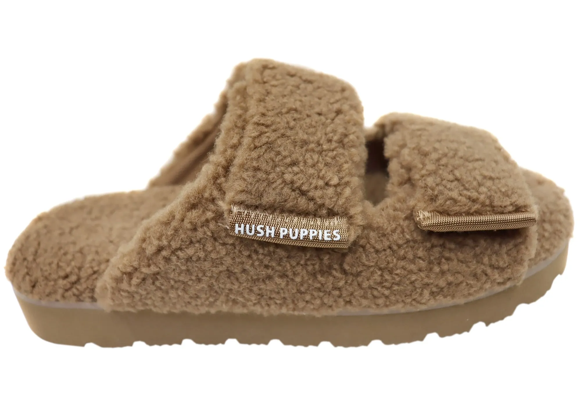 Hush Puppies Fluffy Womens Comfortable Open Toe Slippers