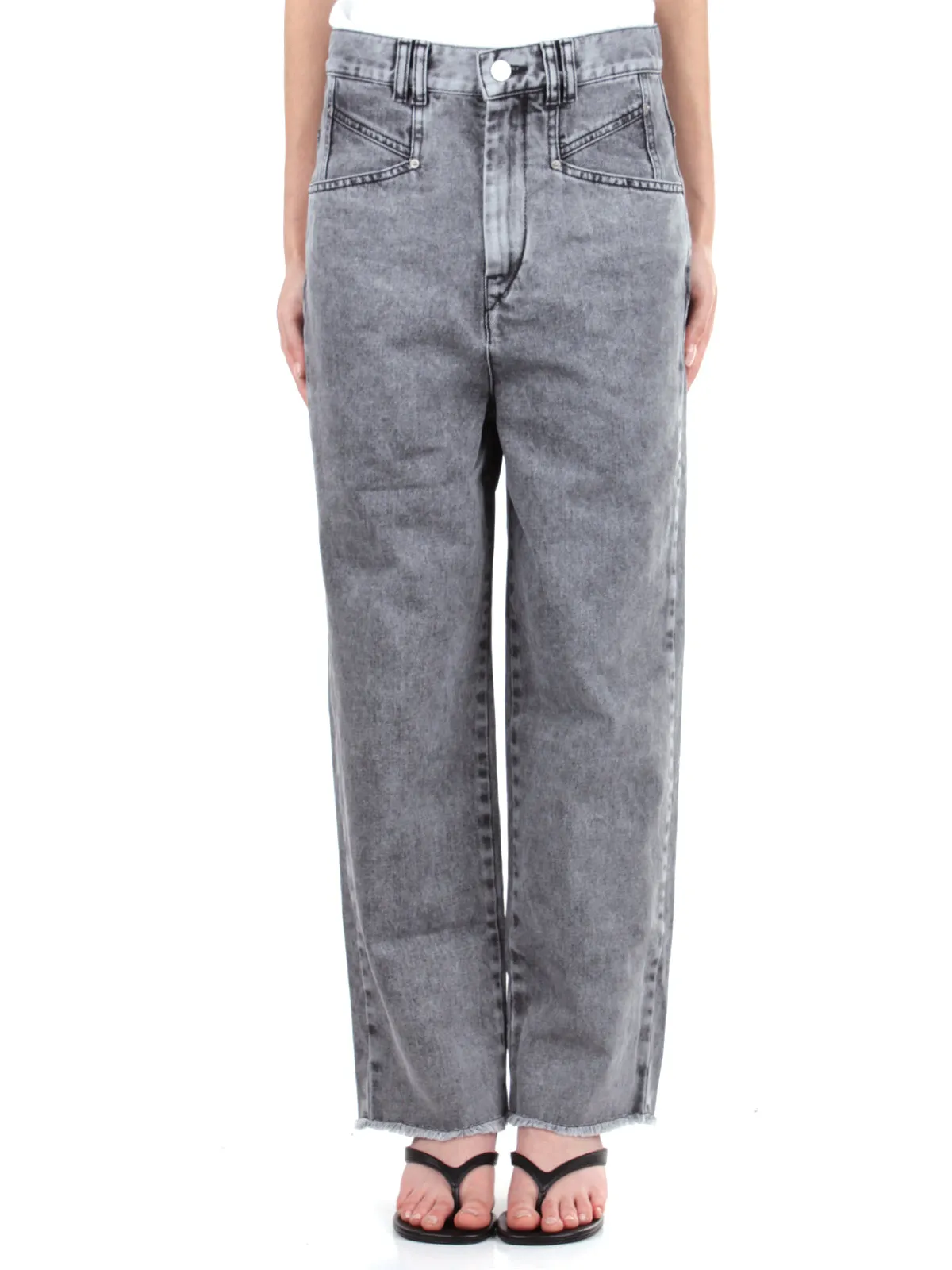 Isabel Marant Frayed Hem Cropped Jeans - Toile Collection