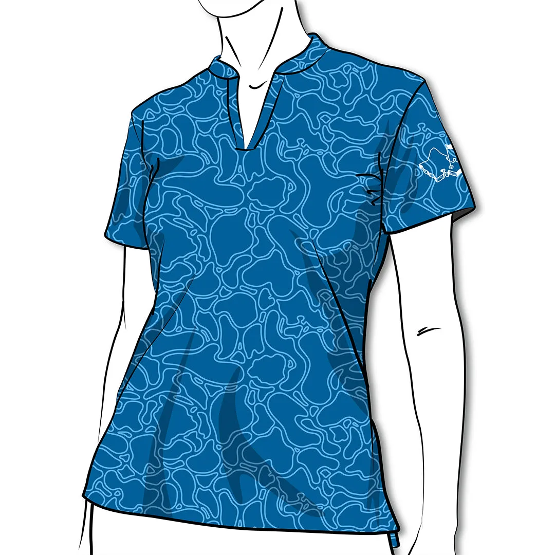 Island Coral Ladies Polo Shirt Makai Blue