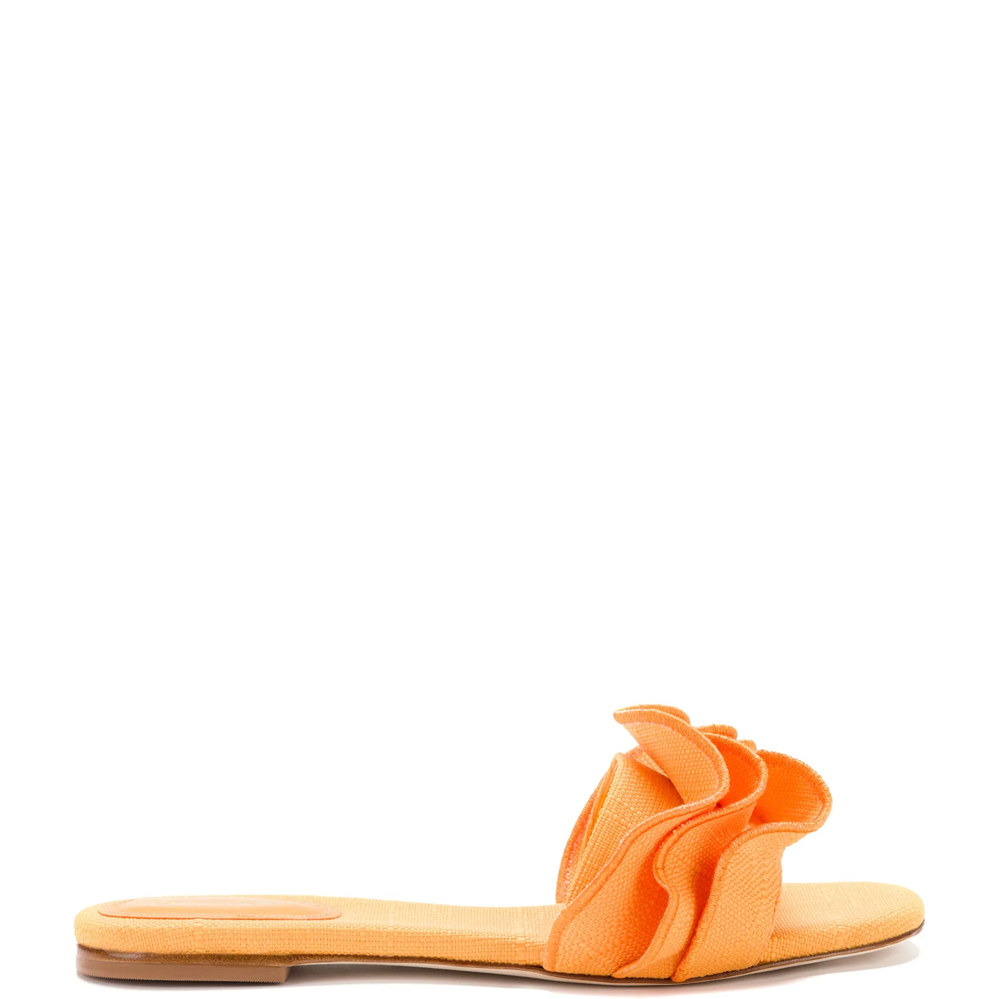 Mango Raffia Ivy Ruffle Flat Mule