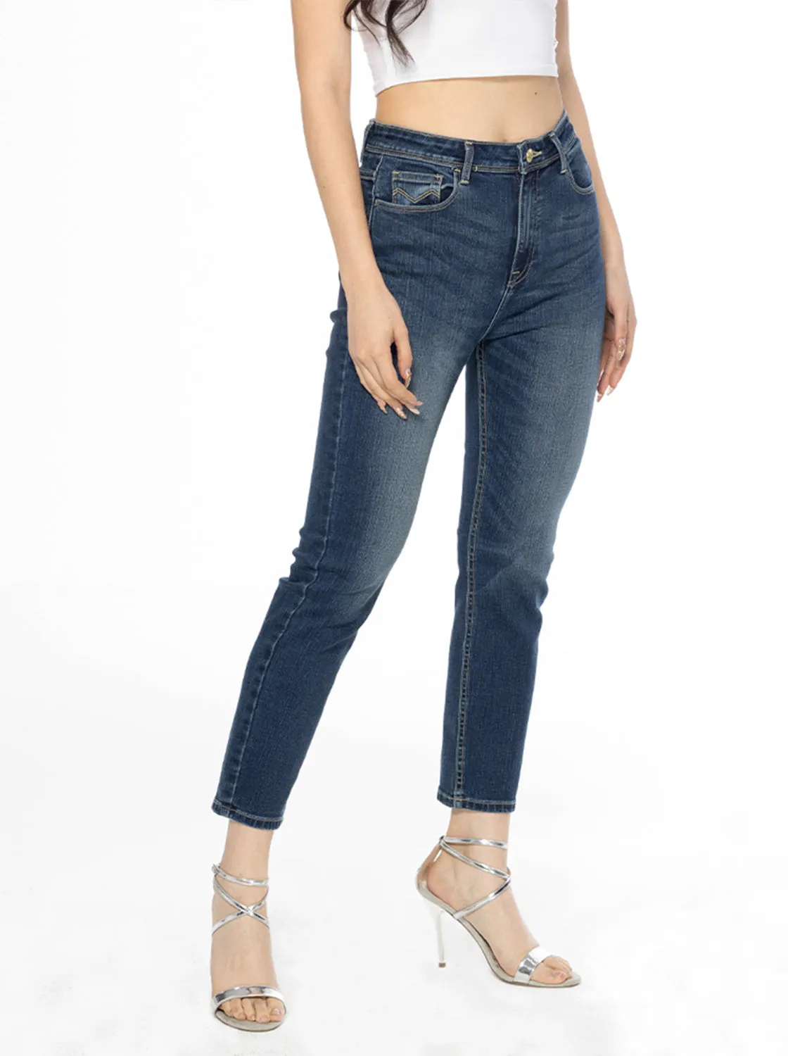 Jag Ladies High Waist Straight Cut  Jeans