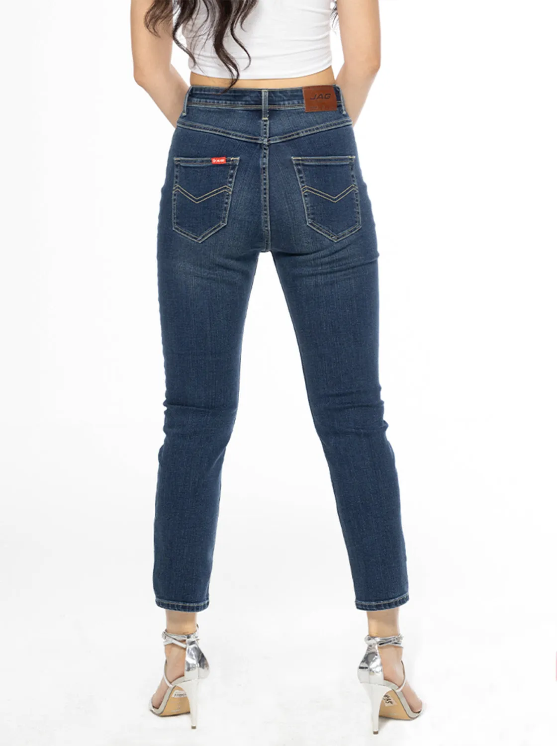 Jag Ladies High Waist Straight Cut  Jeans