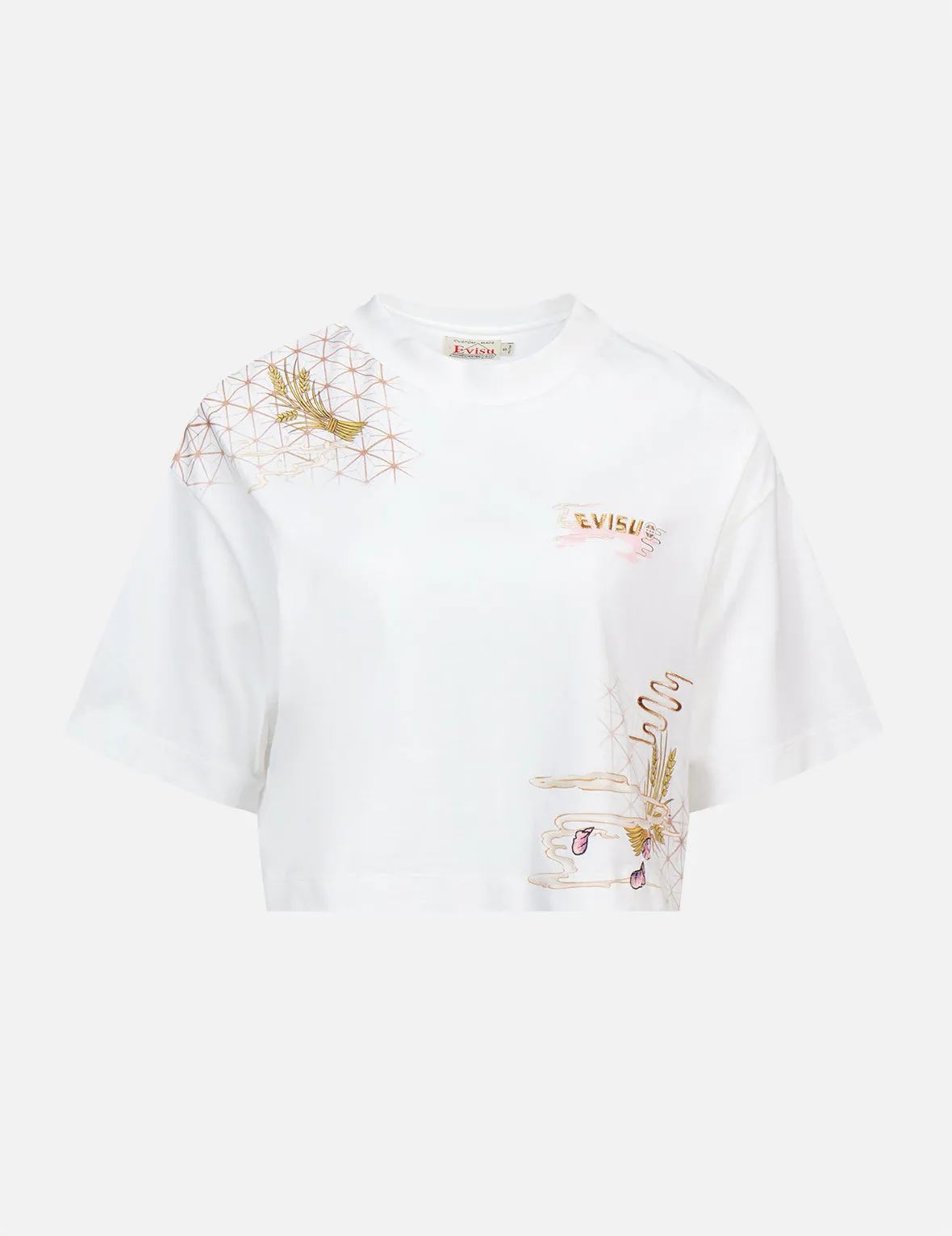 Japanese Graphics Print Cropped T-Shirt