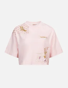 Japanese Graphics Print Cropped T-Shirt