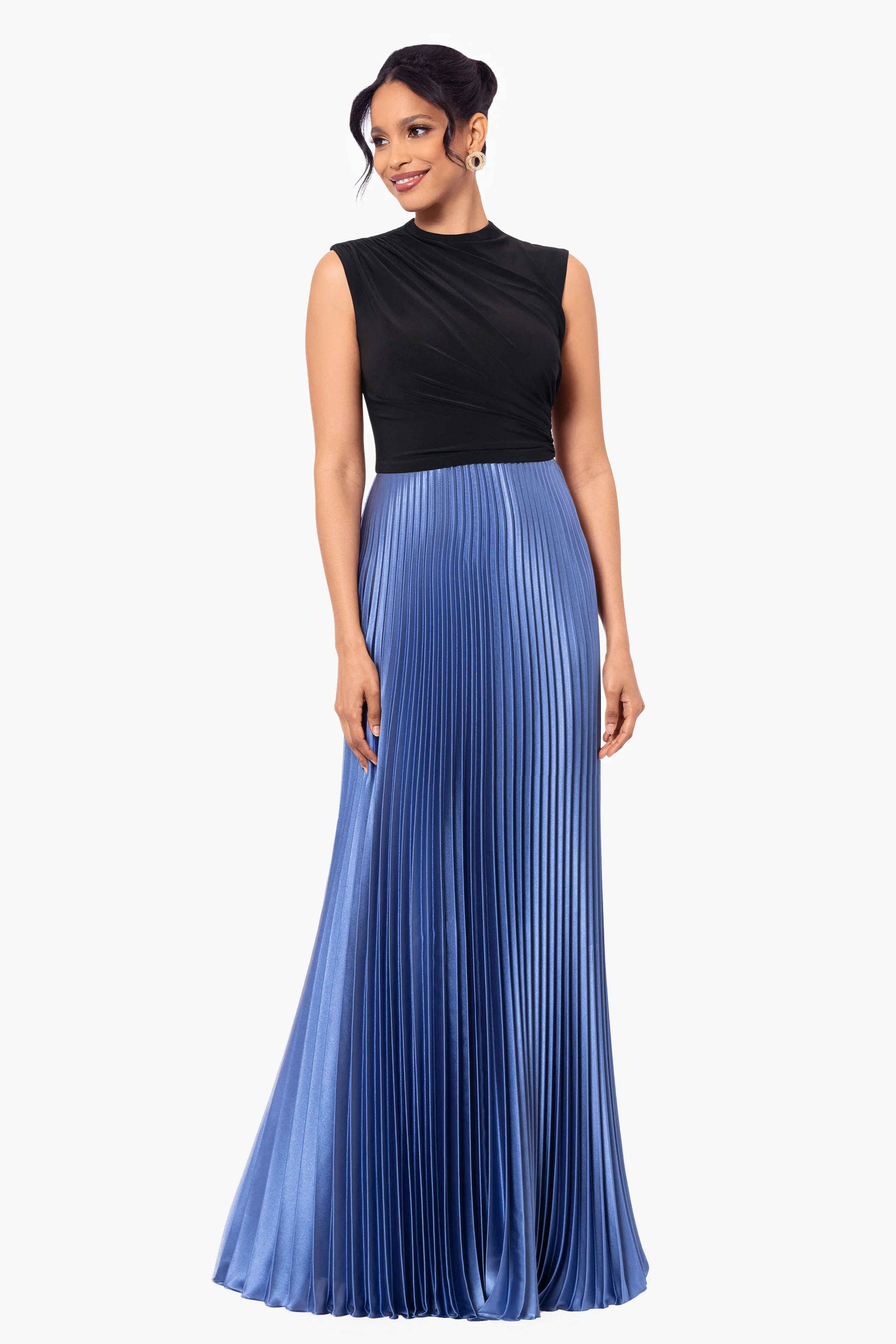 Jersey Knit Pleated Skirt Dress by Katrina Long