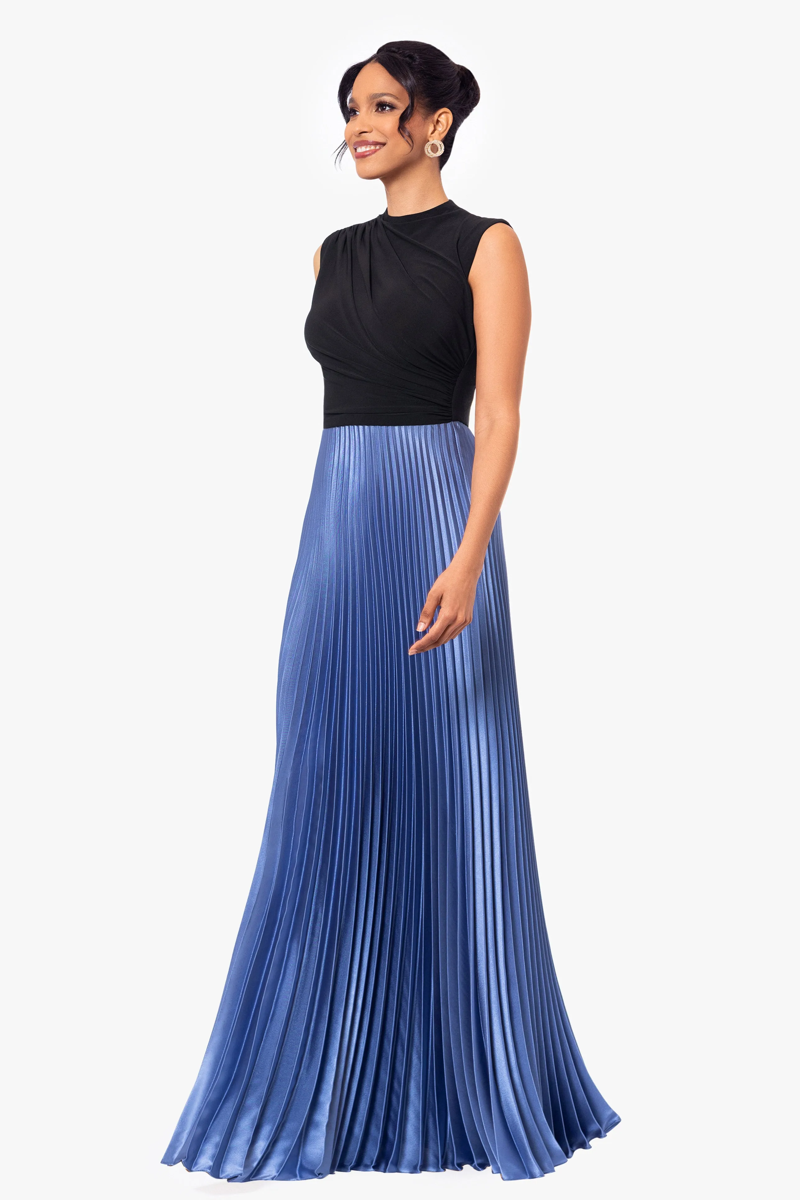 Jersey Knit Pleated Skirt Dress by Katrina Long