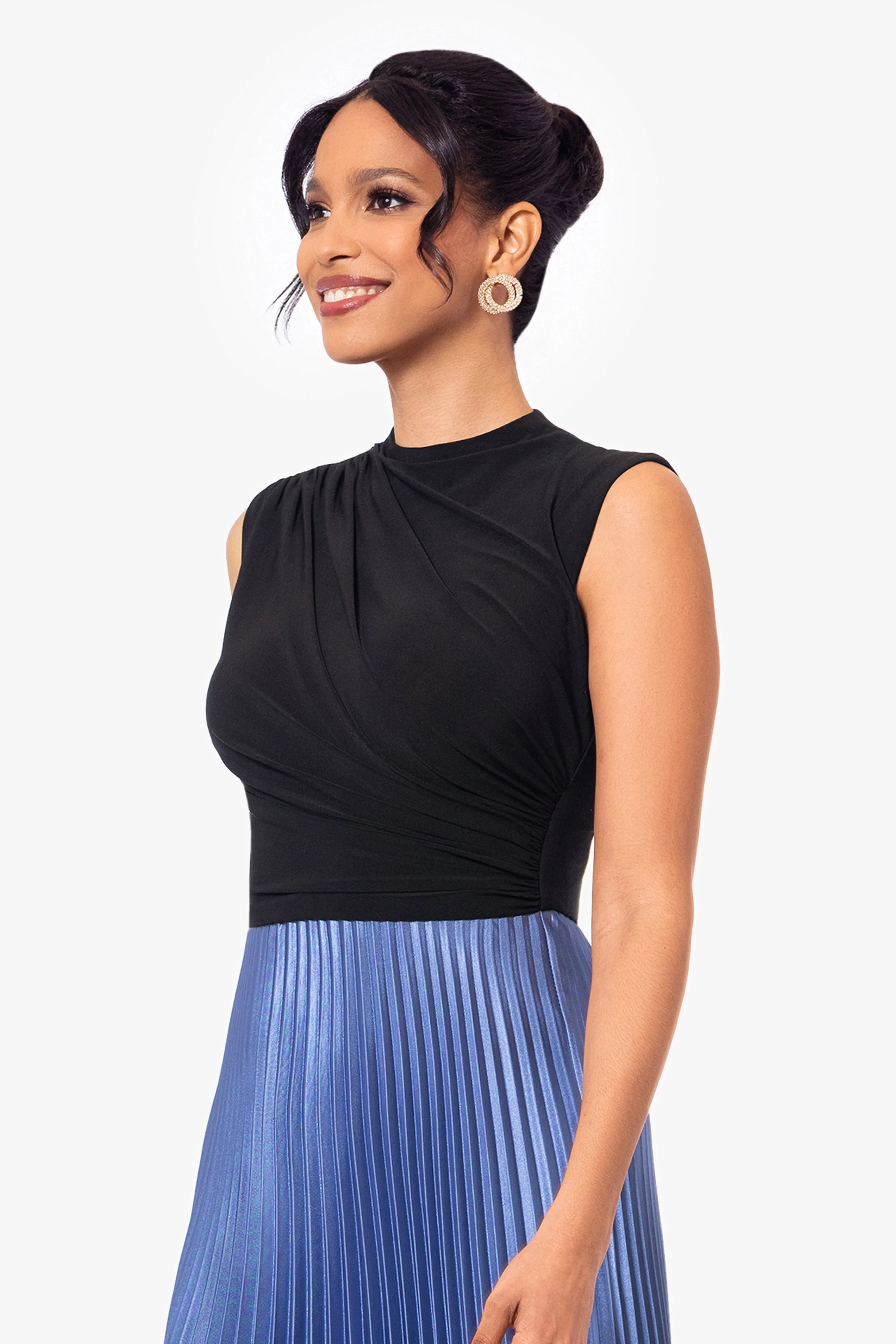 Jersey Knit Pleated Skirt Dress by Katrina Long