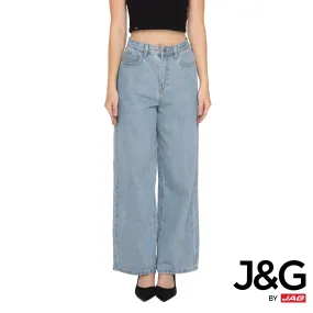 J&G Ladies Wide Leg Jeans 21 Icy Blue