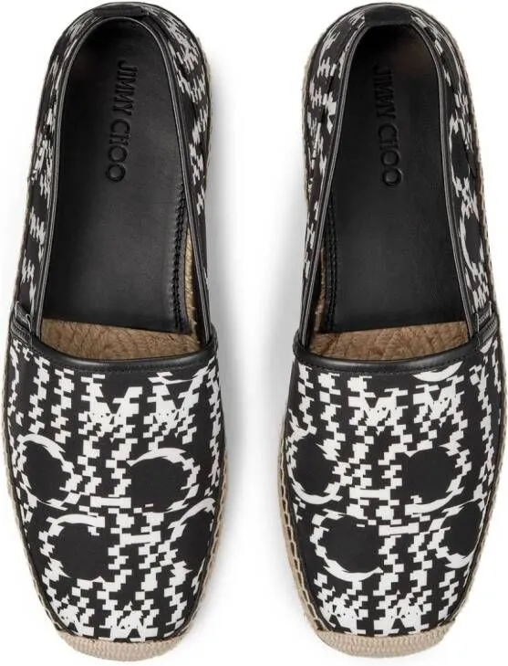 Jimmy Choo Egon logo-print espadrilles Black