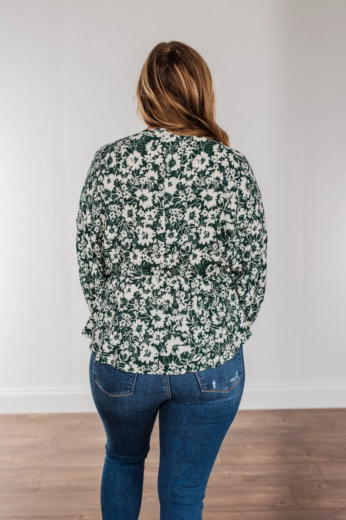 Hunter Green Long Sleeve Blouse - Joy to the World