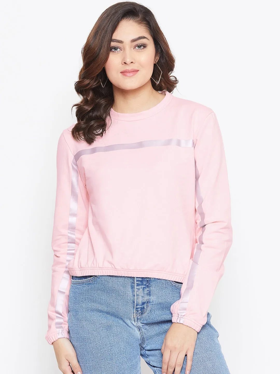 JUMP USA Women Pink Solid Sweatshirt