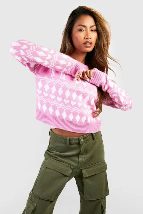 Christmas Fairisle Crop Jumpers & Cardigans | Shop Now - boohoo