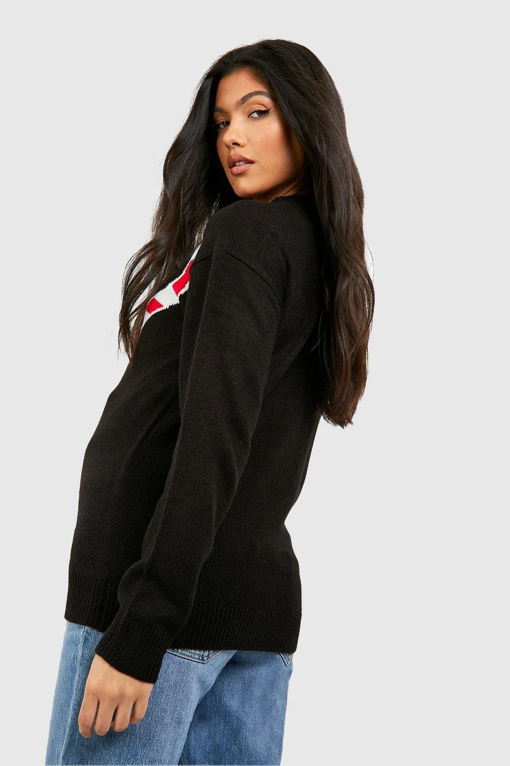 Maternity Christmas Jumper | Candy Cane Theme | boohoo