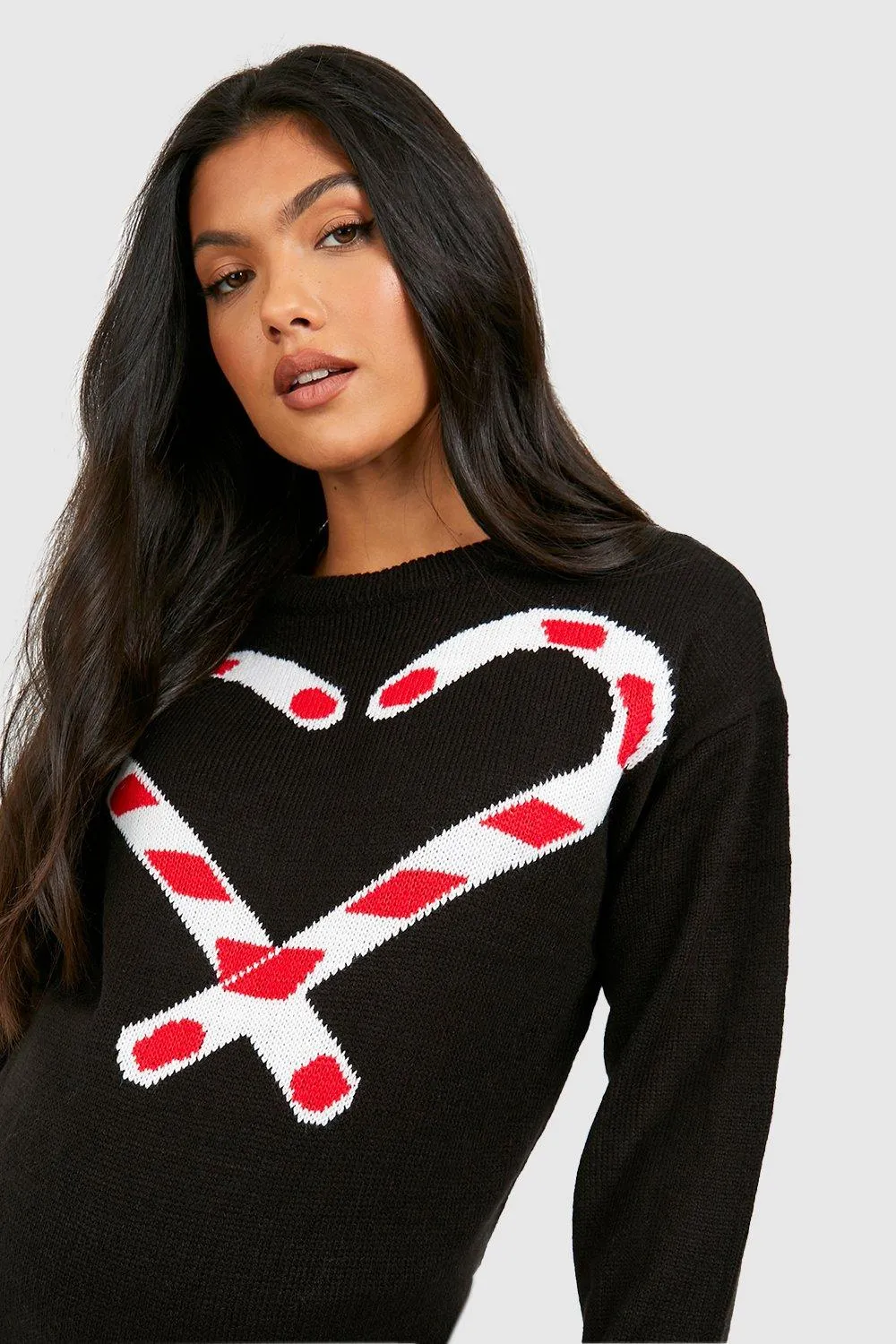 Maternity Christmas Jumper | Candy Cane Theme | boohoo