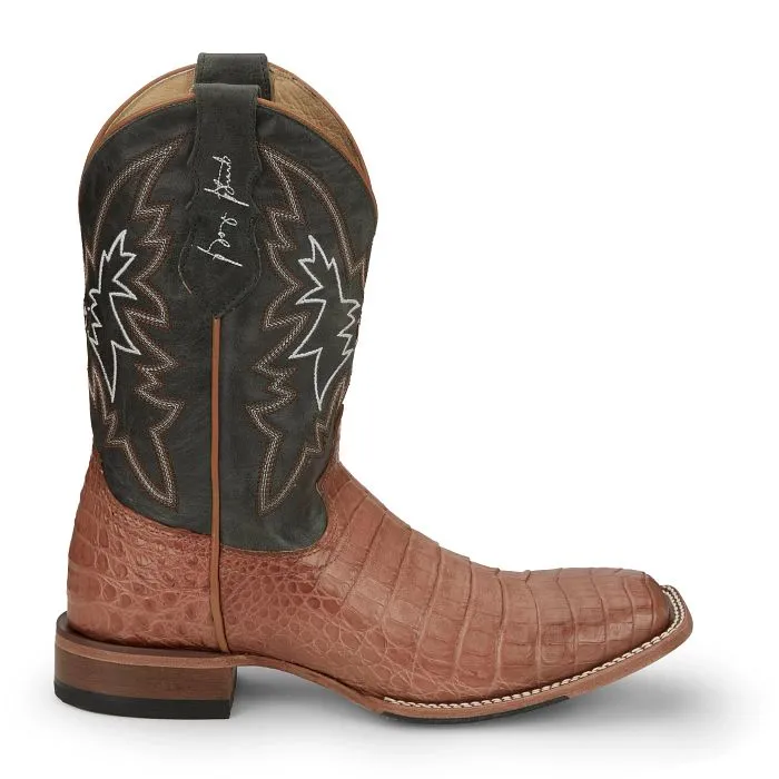 Justin Haggard Vintage Tan Caiman Boots GR5706