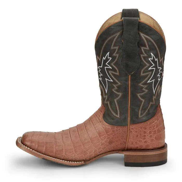 Justin Haggard Vintage Tan Caiman Boots GR5706