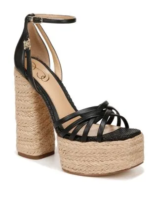 Kade Square Toe Platform Sandals with Crossover Straps and High Heels for Women.