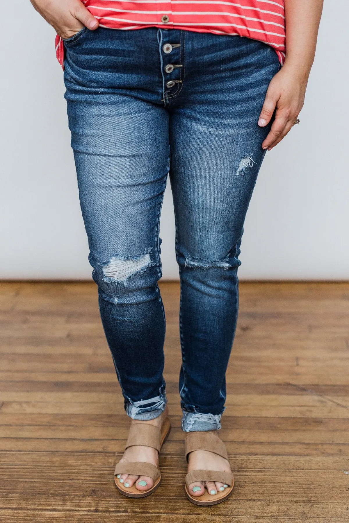 KanCan Button Fly Jeans in Melanie Wash