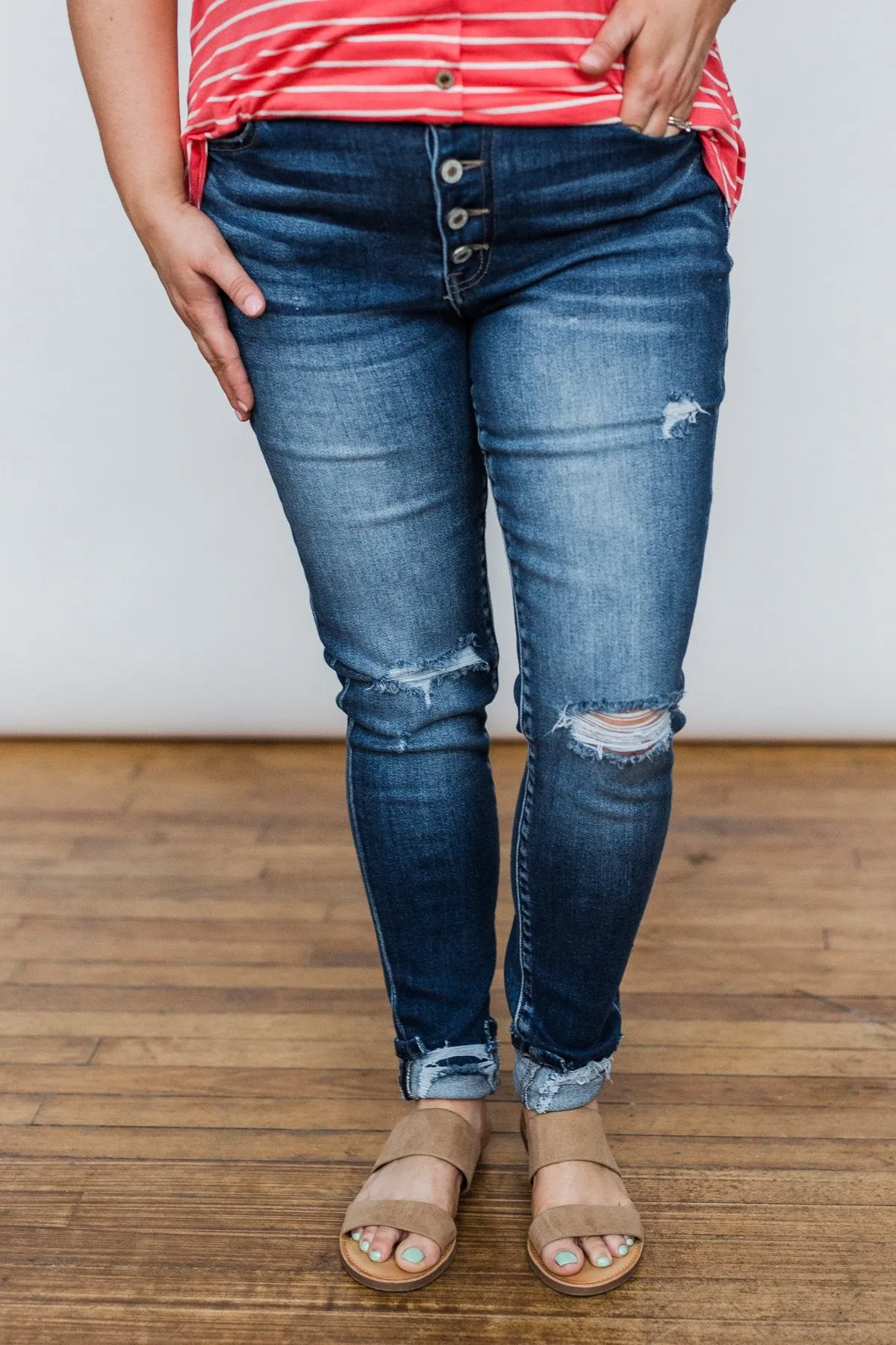 KanCan Button Fly Jeans in Melanie Wash