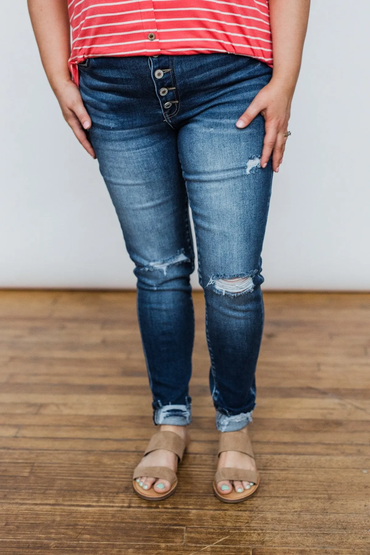 KanCan Button Fly Jeans in Melanie Wash