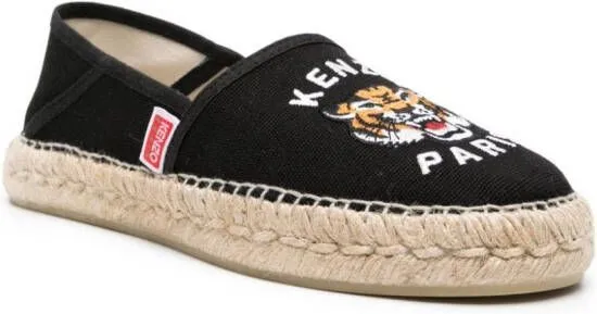 Kenzo Tiger logo-embroidered espadrilles Black