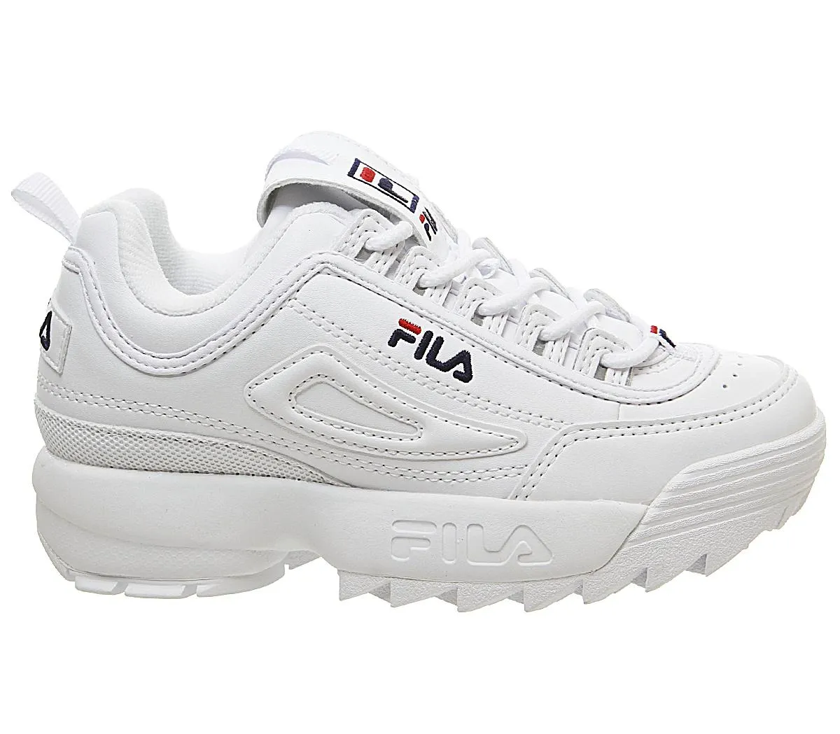 Kids Fila Disruptor II White/Navy/Red UK Size 10 Youth