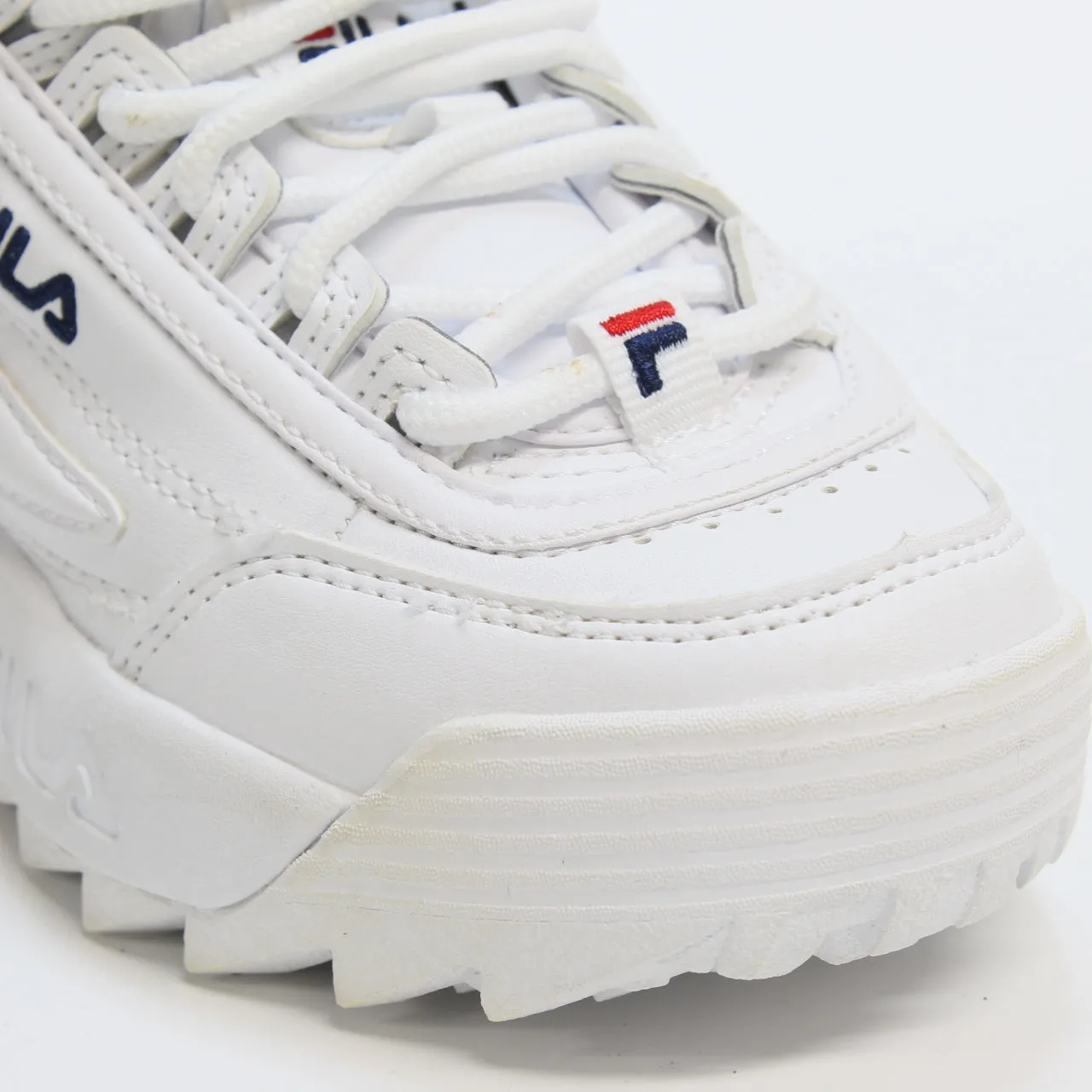 Kids Fila Disruptor II White/Navy/Red UK Size 10 Youth