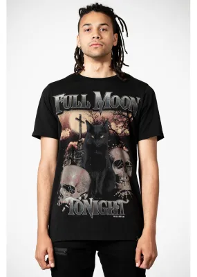 Killstar Full Moon Cat T-Shirt Black can be rewritten as Black Cat T-Shirt with Full Moon Design by Killstar.