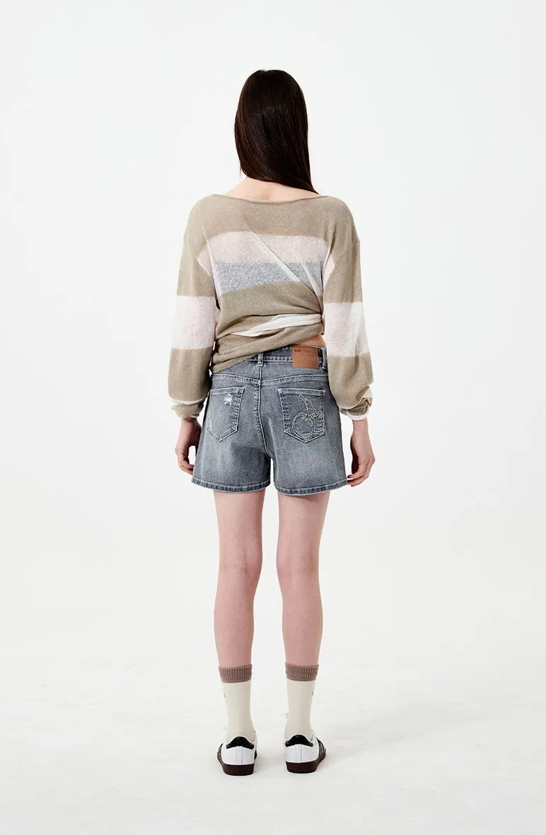 SEE THROUGH BLOCK LONG SLEEVE KNIT