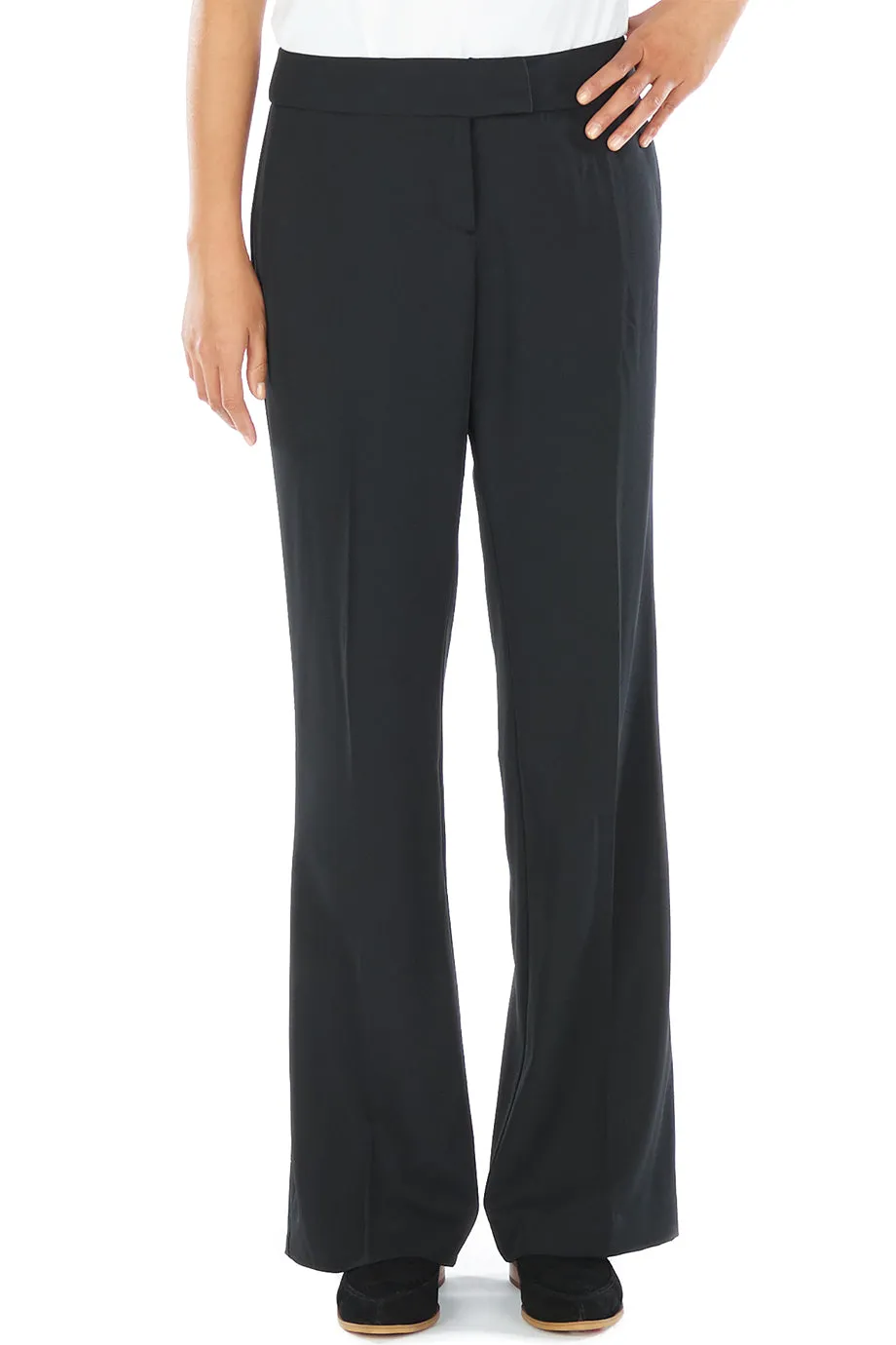 Ladies' Black Hospitality Flat Front Pant