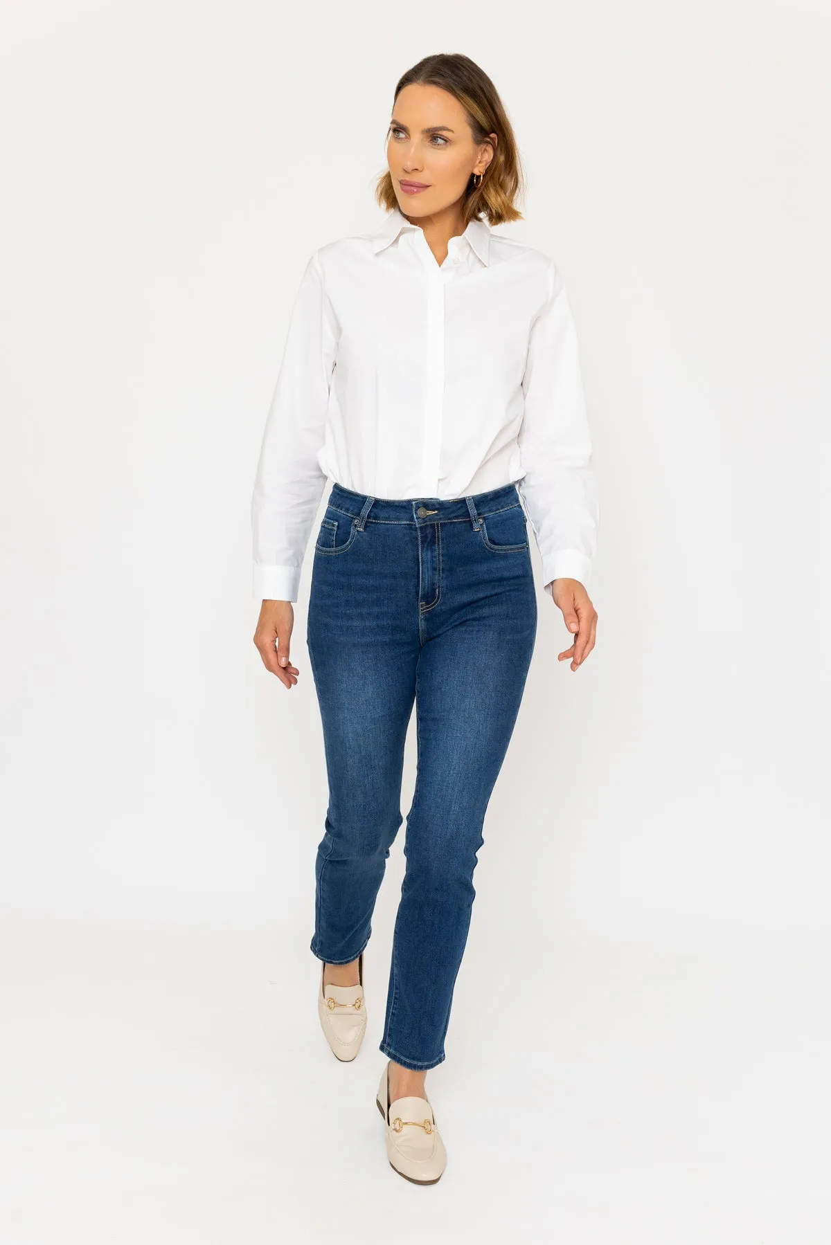 Lana Straight Leg Jeans in Medium Blue