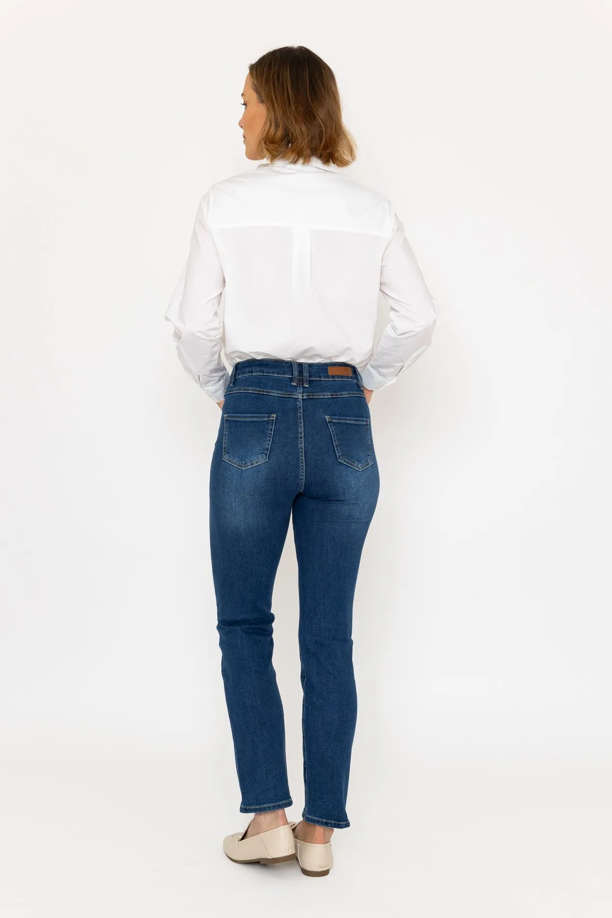 Lana Straight Leg Jeans in Medium Blue