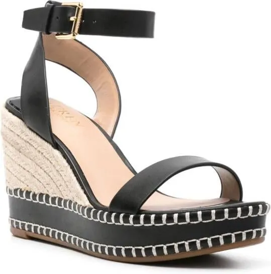 Lauren Ralph Lauren Hillarie 80mm leather espadrilles Black