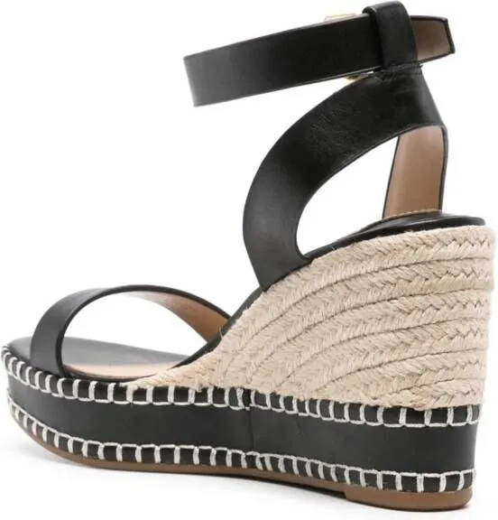 Lauren Ralph Lauren Hillarie 80mm leather espadrilles Black