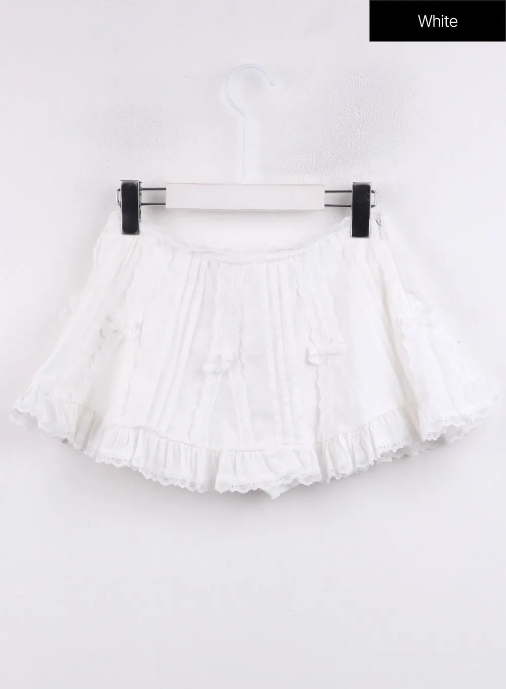 Layered Ribbon Lace Mini Skirt - CJ423