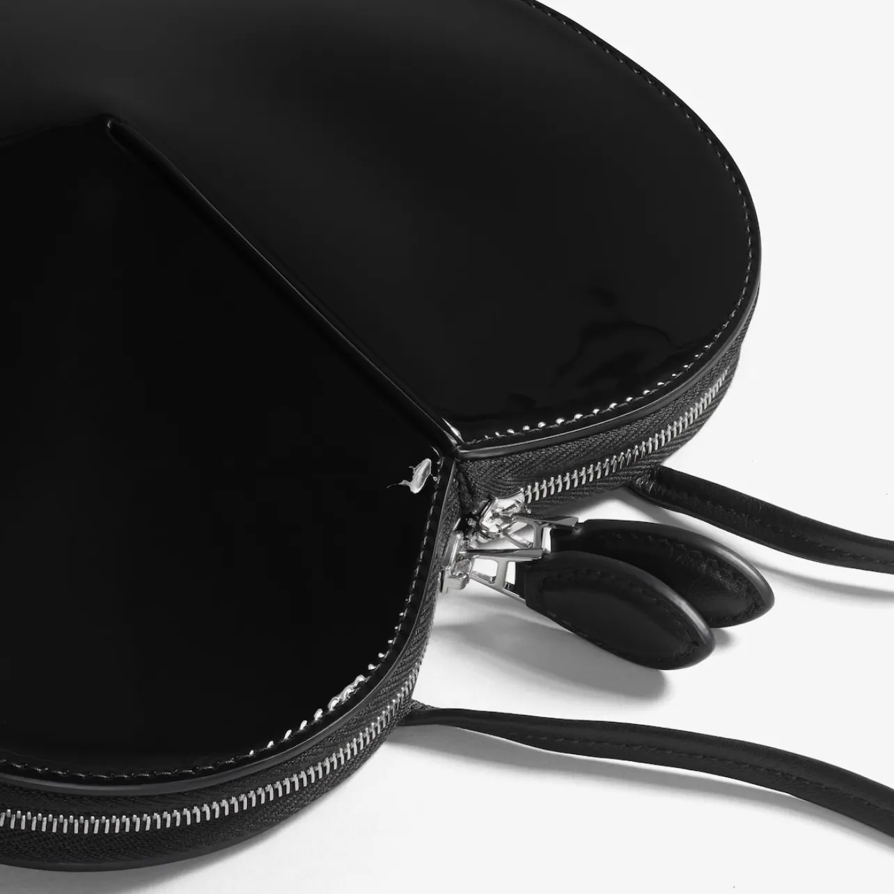 Black Calfskin Heart Bag