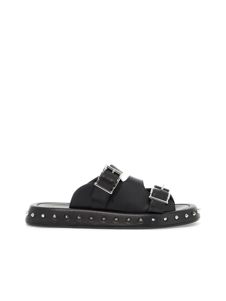 Leather Punk Slides