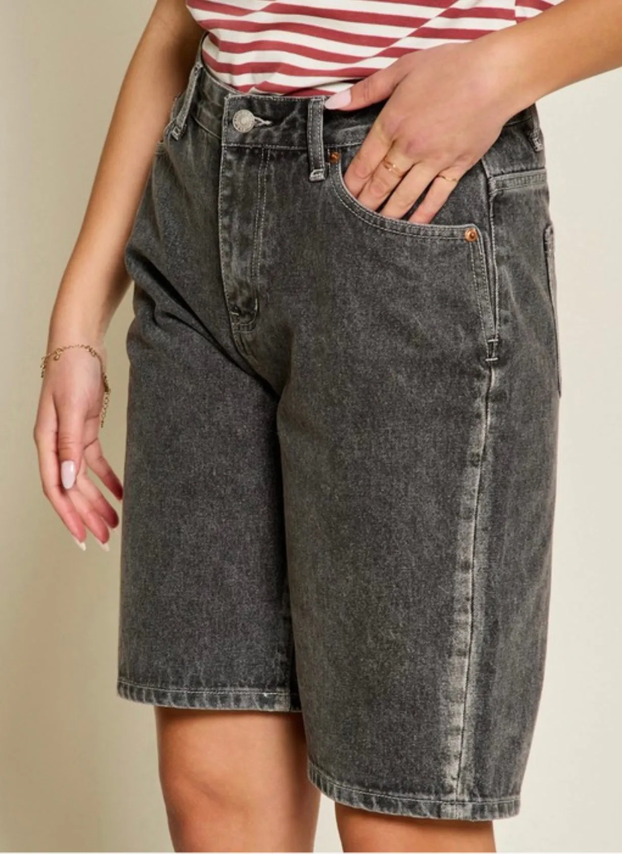 Lennox Acid High Rise Bermuda Shorts