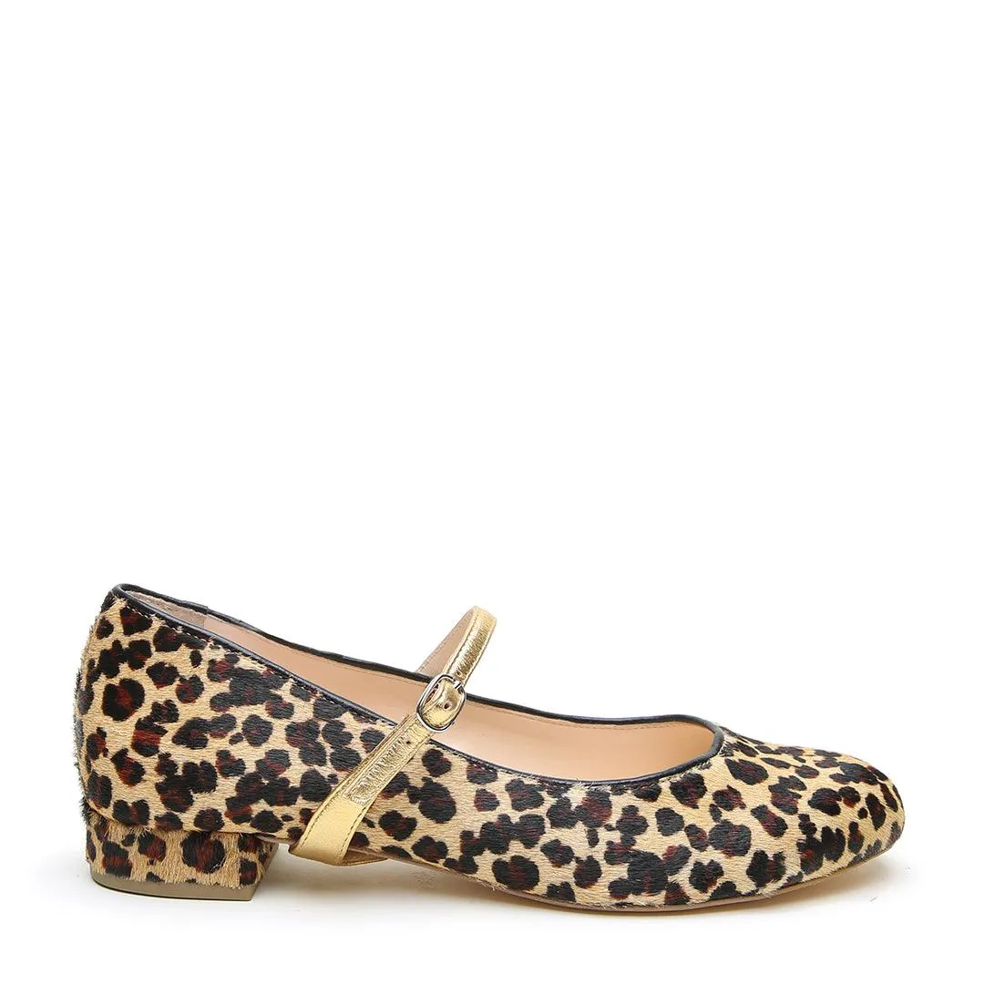 Leopard Ballet Flat + Gold Twiggy Strap