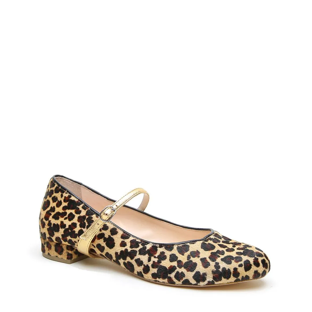 Leopard Ballet Flat + Gold Twiggy Strap