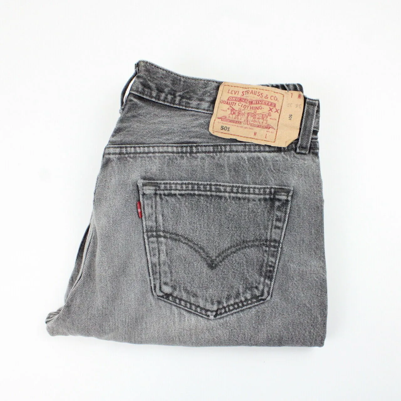 LEVIS 501 Denim Jeans Grey Charcoal | W36 L30