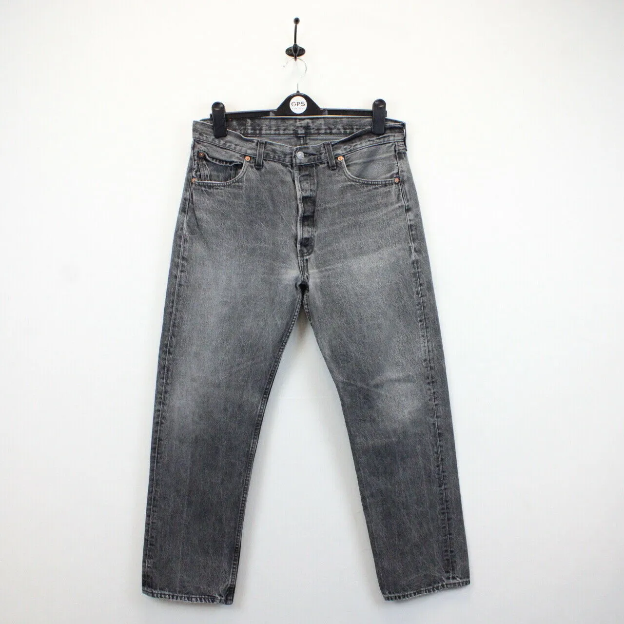 LEVIS 501 Denim Jeans Grey Charcoal | W36 L30