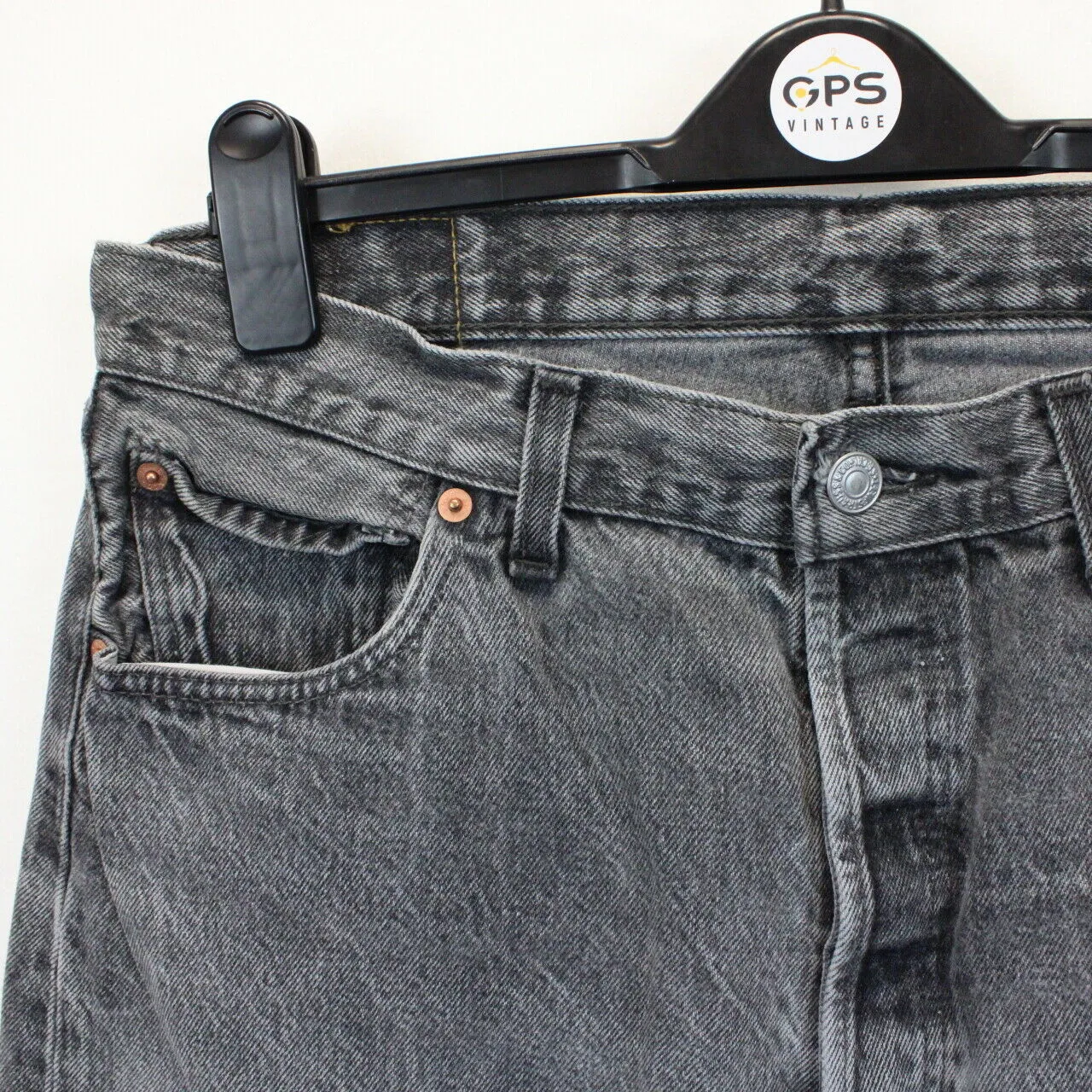 LEVIS 501 Denim Jeans Grey Charcoal | W36 L30