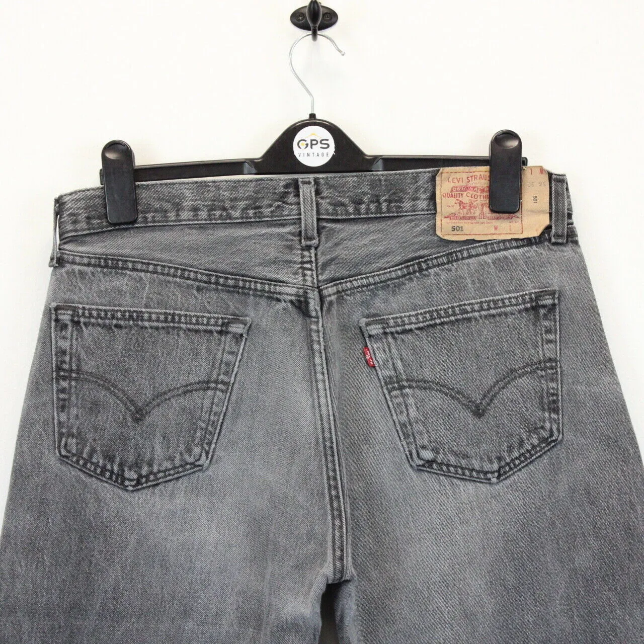 LEVIS 501 Denim Jeans Grey Charcoal | W36 L30